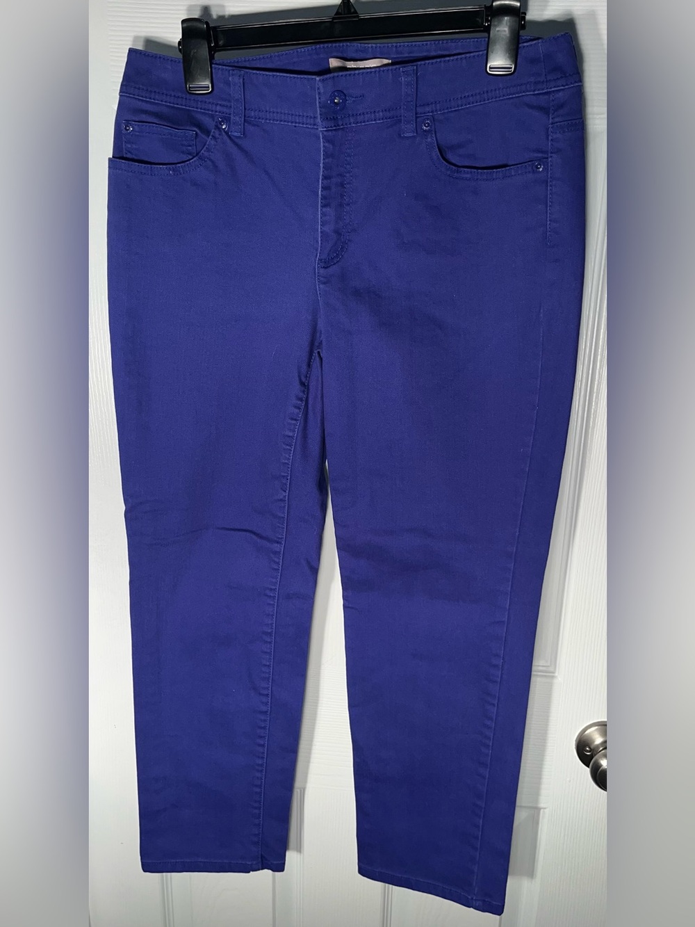 Women’s Chico's Purple Cropped Pants Size 0.5 Cotton Blend
